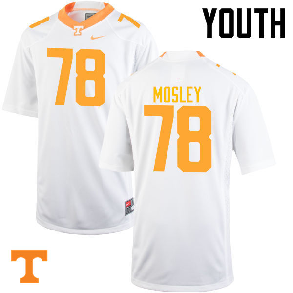 Youth #78 Charles Mosley Tennessee Volunteers College Football Jerseys-White - Click Image to Close